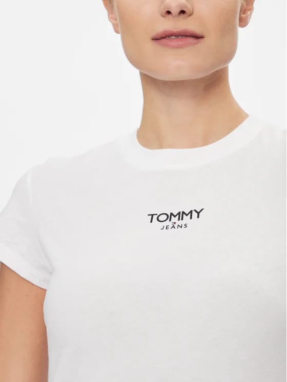 TOMMY JEANS Tricou Bby Essential Logo DW0DW16435 YBR Alb