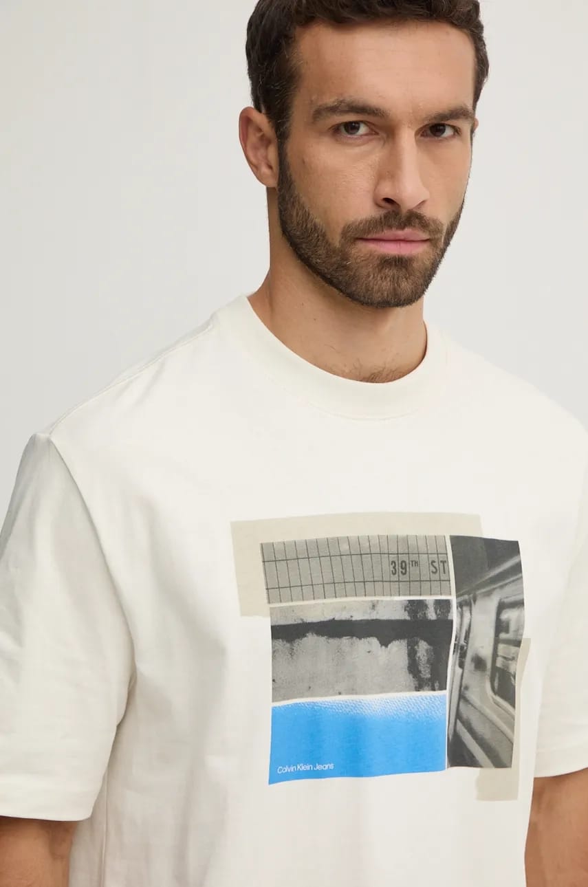 CALVIN KLEIN JEANS Tricou J30J326861 Bej