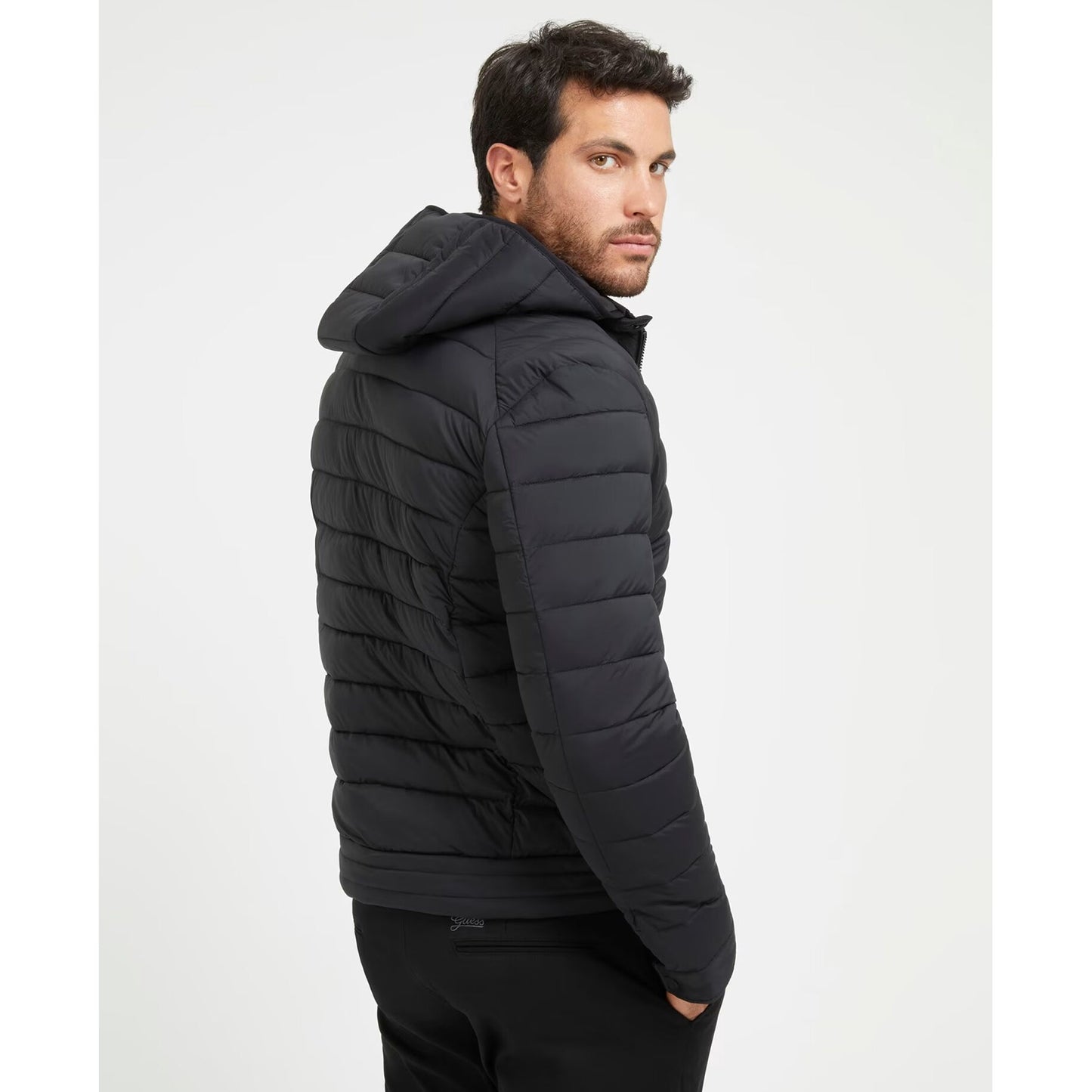 GUESS Geacă Strech Hoodor M3YL15WFHC2 JBLK Negru