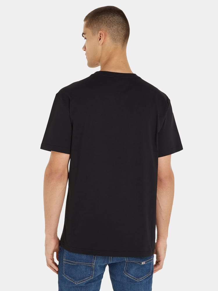 TOMMY JEANS Tricou Classic Gold Linear Logo DM0DM17728 Negru