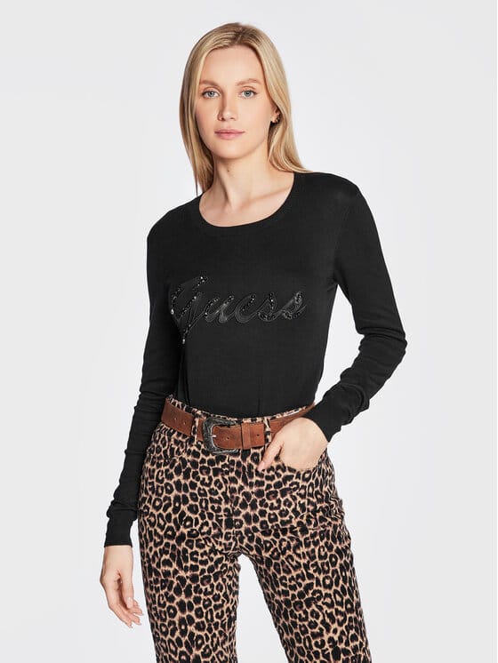 GUESS Bluză W2BR51Z2NQ2 Negru