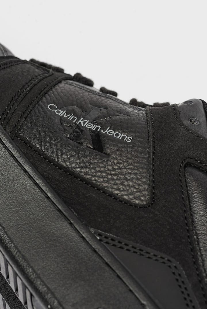 CALVIN KLEIN JEANS Pantofi sport din piele cu detaliu logo - Negru