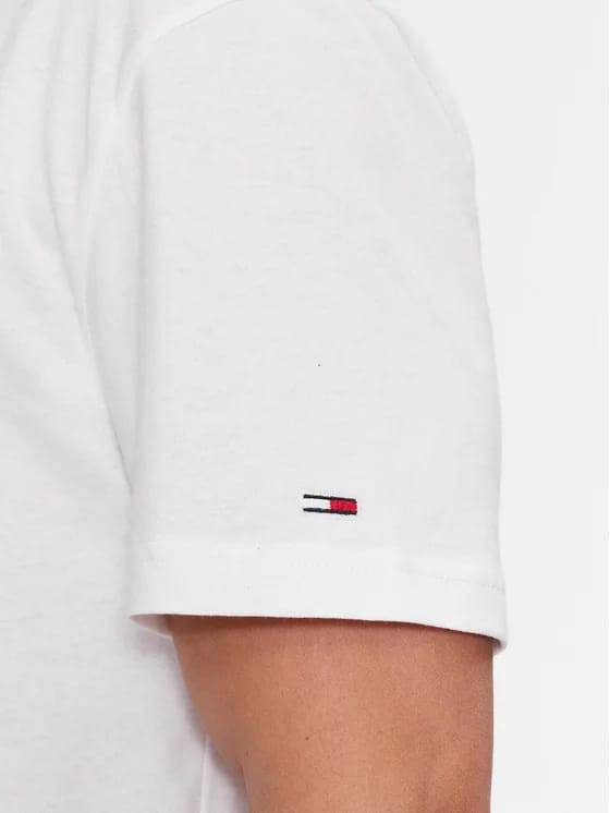 TOMMY JEANS Tricou Spray Signature DM0DM17716 Alb