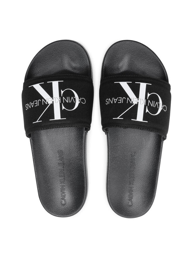 CALVIN KLEIN JEANS Șlapi Bărbătești Slide Monogram Co YM0YM0061 Negru