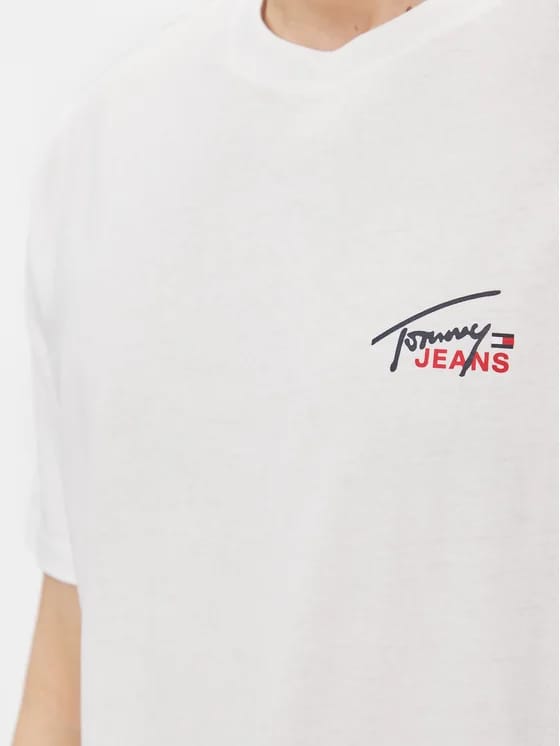 TOMMY JEANS Tricou Small Flag DM0DM17714 Alb