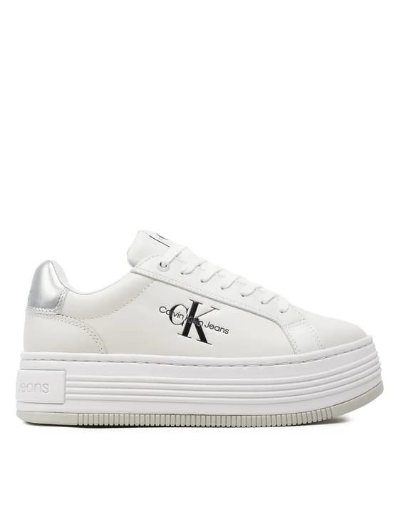 CALVIN KLEIN JEANS Sneakers Bold Platf Low Lace Lth Ml Mtl YW0YW01516 0K9 Alb