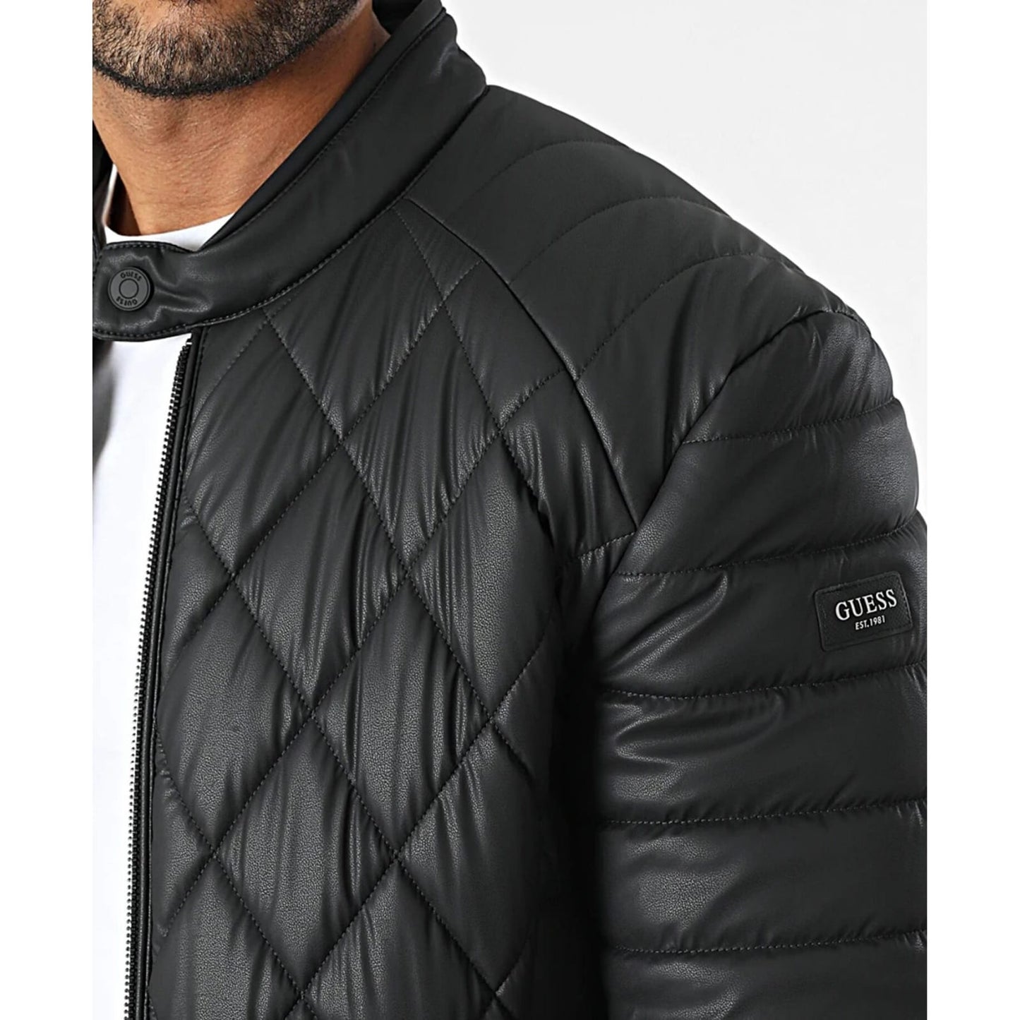GUESS Geacă imitație de piele UB10M3YL06WFHD0 Negru