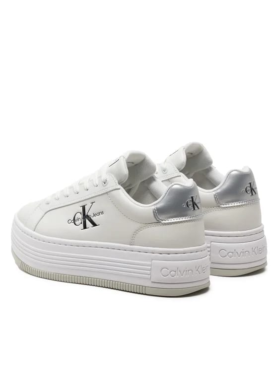 CALVIN KLEIN JEANS Sneakers Bold Platf Low Lace Lth Ml Mtl YW0YW01516 0K9 Alb