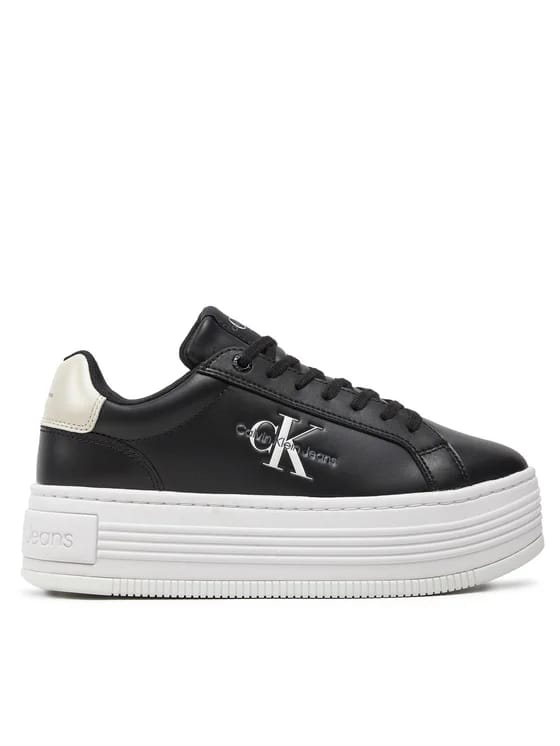 CALVIN KLEIN JEANS Sneakers Bold Platf Low Lace Lth Ml Mtl YW0YW01516 0GQ Negru