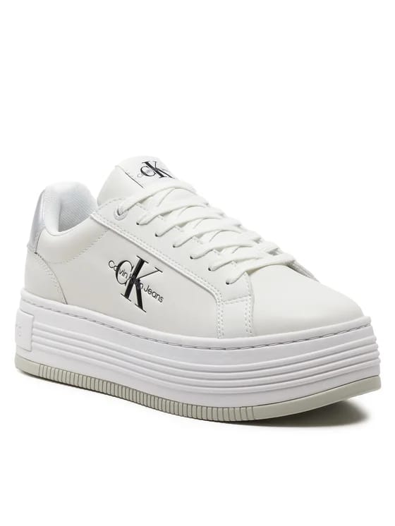 CALVIN KLEIN JEANS Sneakers Bold Platf Low Lace Lth Ml Mtl YW0YW01516 0K9 Alb