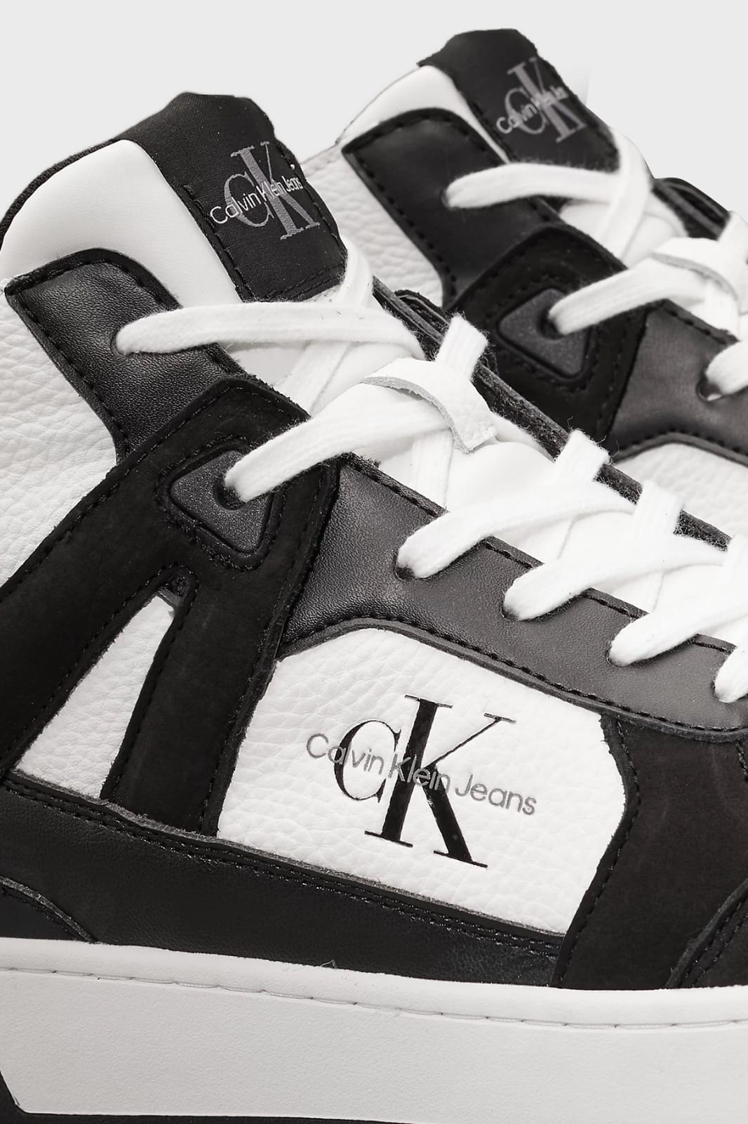 CALVIN KLEIN Basket Cupsole Mid Ml Mix YW0YW01578 Alb/Negru Unisex