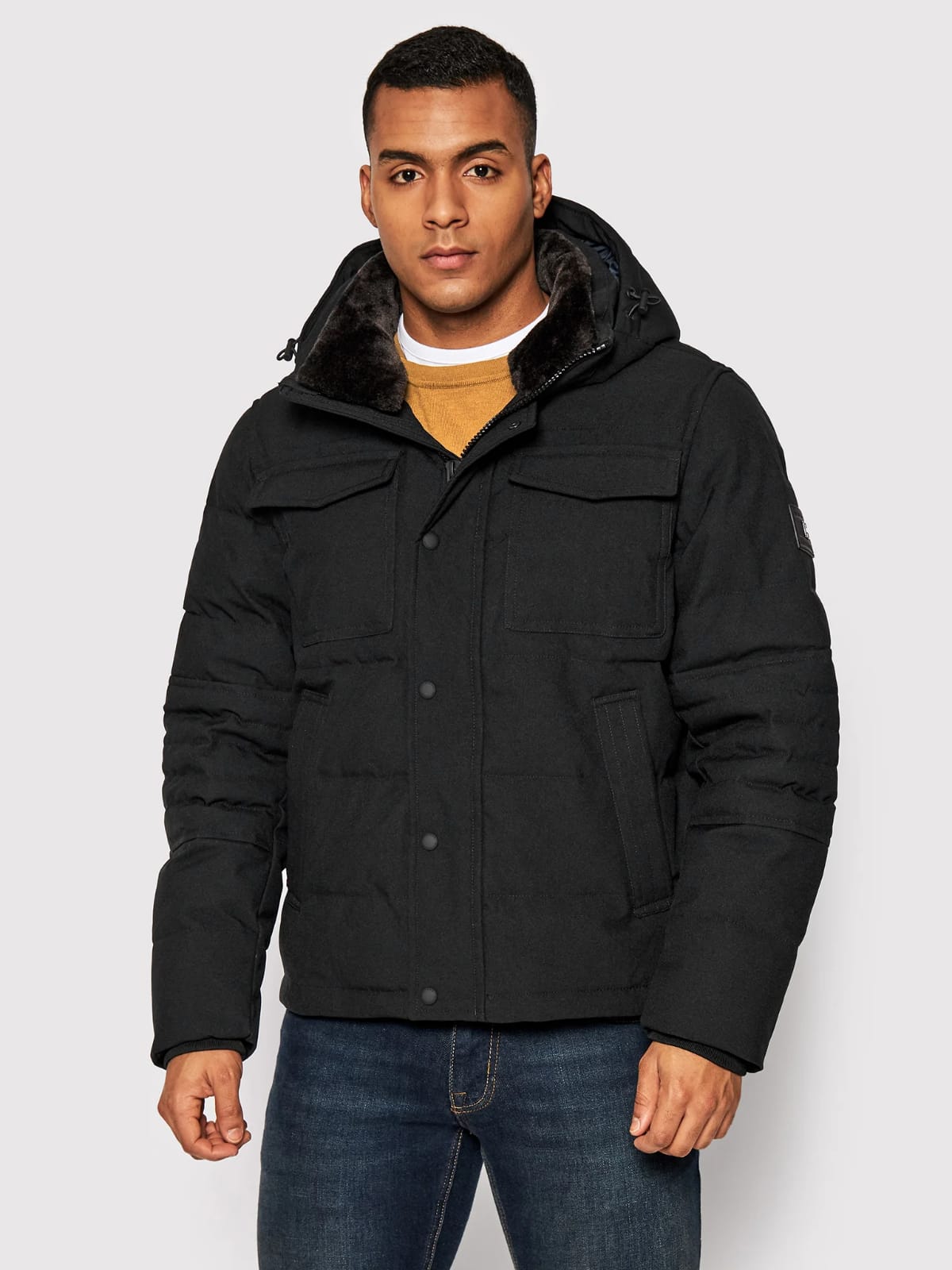 TOMMY HILFIGER Geacă din puf Rockie MW0MW19664 Negru