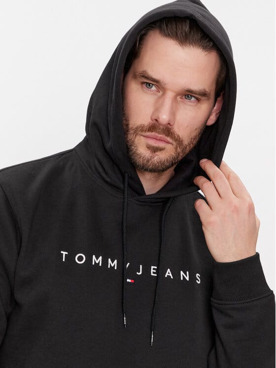 TOMMY JEANS Hanorac Linear Logo DM0DM17985 Negru