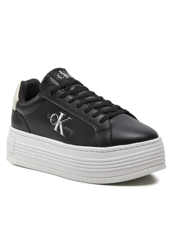 CALVIN KLEIN JEANS Sneakers Bold Platf Low Lace Lth Ml Mtl YW0YW01516 0GQ Negru