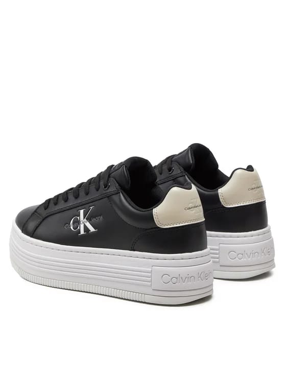 CALVIN KLEIN JEANS Sneakers Bold Platf Low Lace Lth Ml Mtl YW0YW01516 0GQ Negru