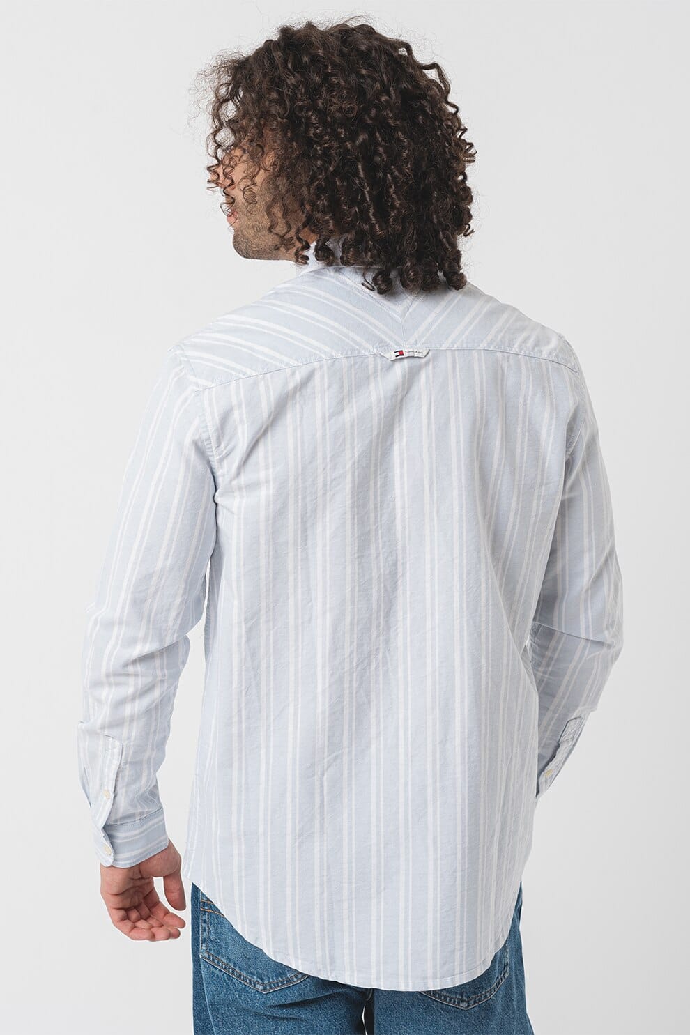 TOMMY JEANS Cămașă DM0DM18336 C1O Alb- Albastru