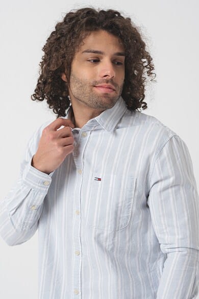 TOMMY JEANS Cămașă DM0DM18336 C1O Alb- Albastru