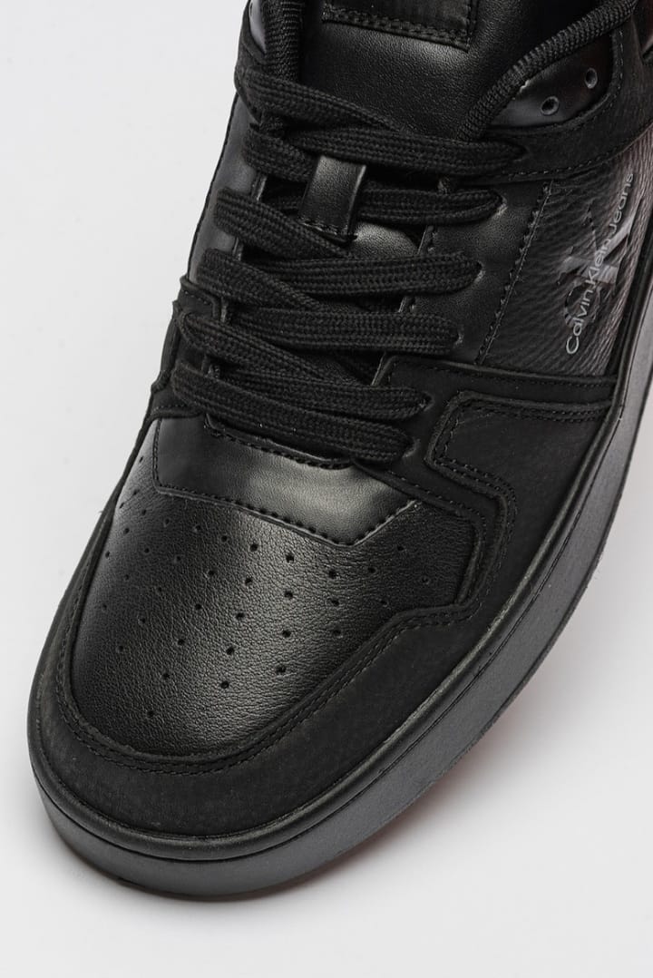 CALVIN KLEIN JEANS Pantofi sport din piele cu detaliu logo - Negru