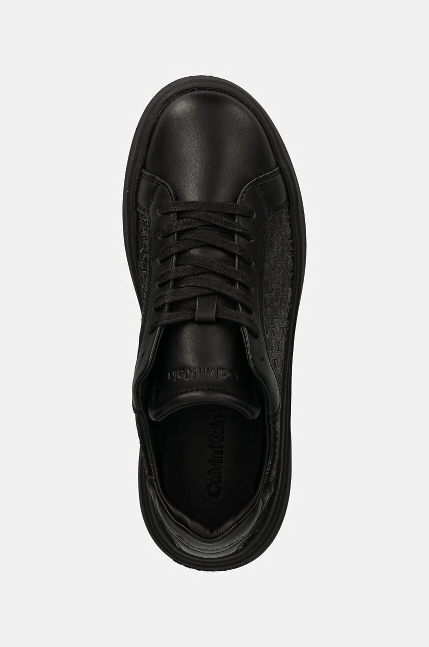 CALVIN KLEIN Sneakers Low Top Lace Up Lth Mono HM0HM01557 Negru