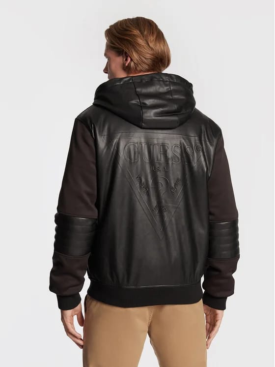 GUESS Geacă din imitație de piele M2BL22WEZ20 JBLK Negru