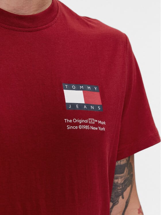 TOMMY JEANS Tricou Essential Flag - Roșu