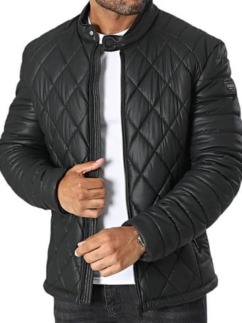 GUESS Geacă imitație de piele UB10M3YL06WFHD0 Negru