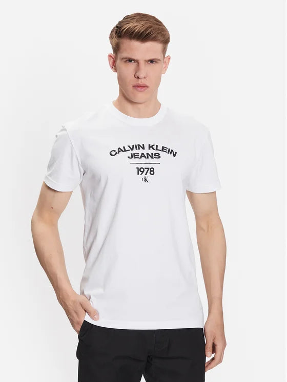 CALVIN KLEIN JEANS Tricou J30J324206 YAF - Alb