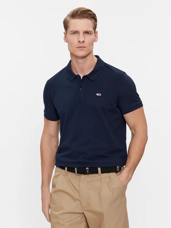 TOMMY JEANS Tricou Polo DM0DM18312 C1G Bleumarin