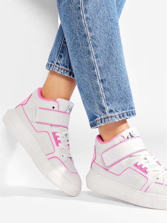 CALVIN KLEIN JEANS Sneakers Chunky Cupsole Laceup Mid YW0YW00691 Alb