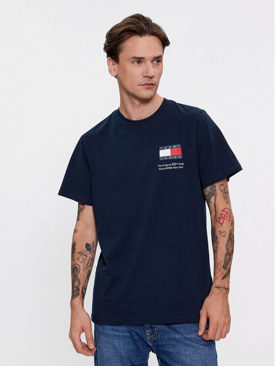 TOMMY JEANS Tricou Essential Flag - Bleumarin
