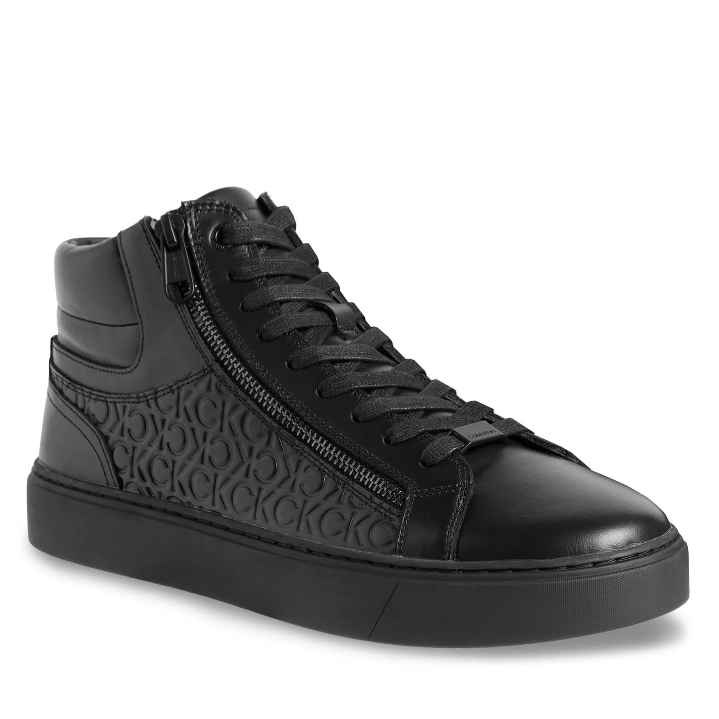 CALVIN KLEIN Sneakers High Top Lace Up W/Zip Mono