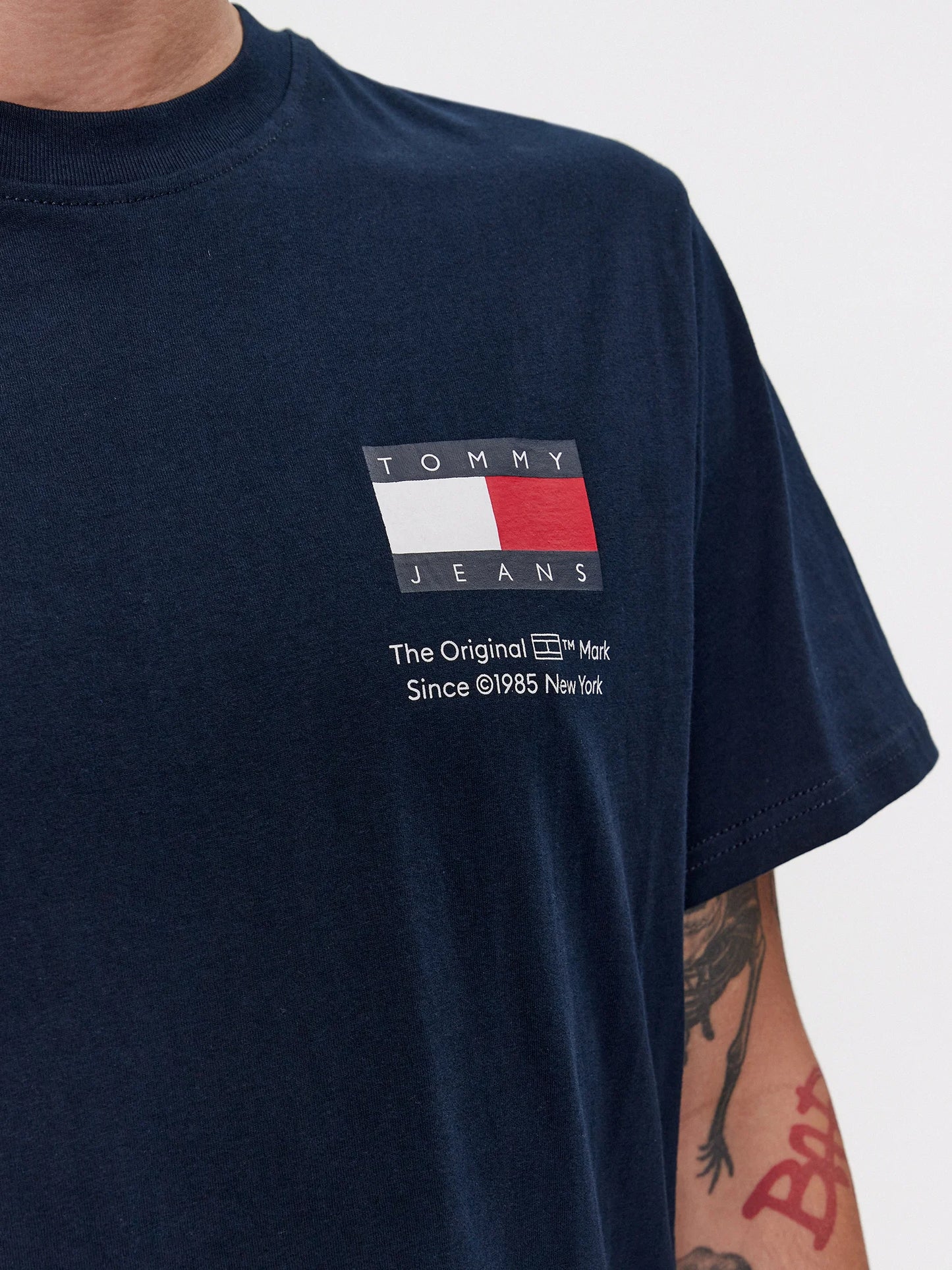 TOMMY JEANS Tricou Essential Flag - Bleumarin