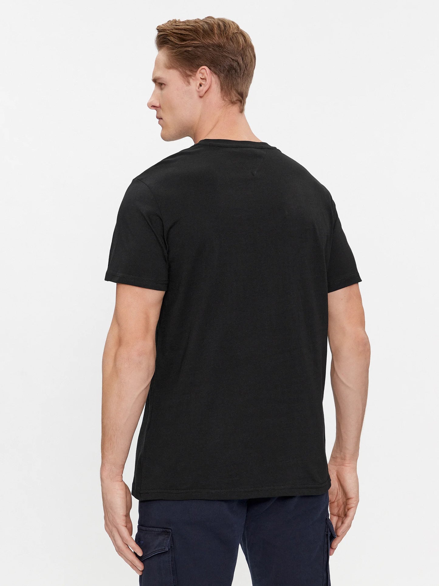 TOMMY JEANS Tricou Essential Flag - Negru