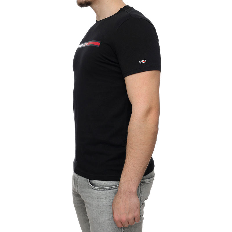 TOMMY JEANS Tricou Essential Flag Tee DM0DM13509 Negru