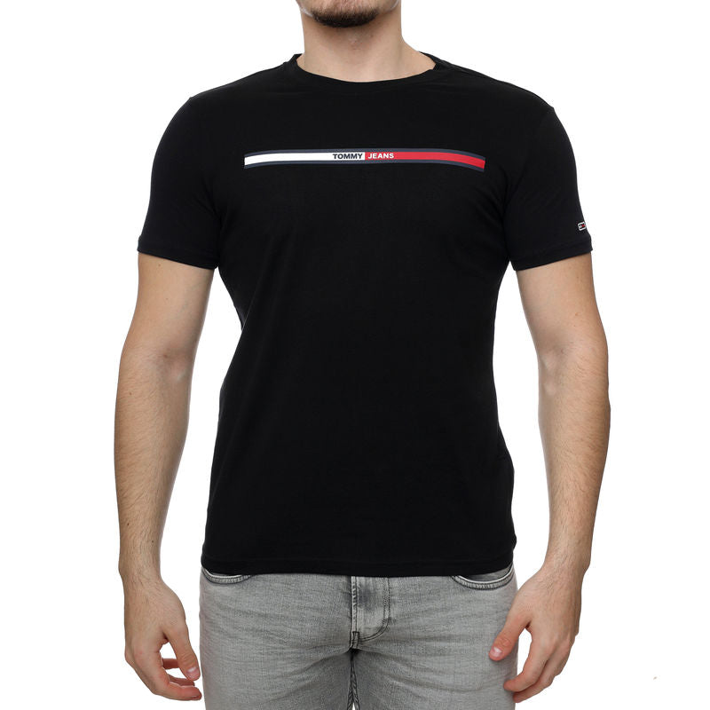 TOMMY JEANS Tricou Essential Flag Tee DM0DM13509 Negru