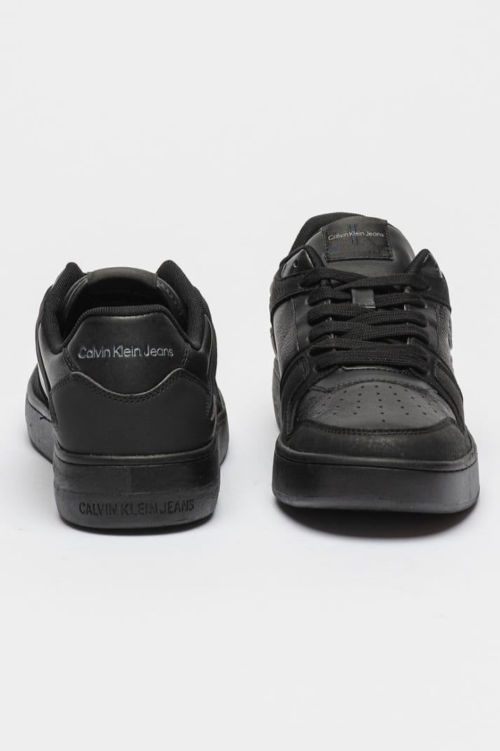 CALVIN KLEIN JEANS Pantofi sport din piele cu detaliu logo - Negru