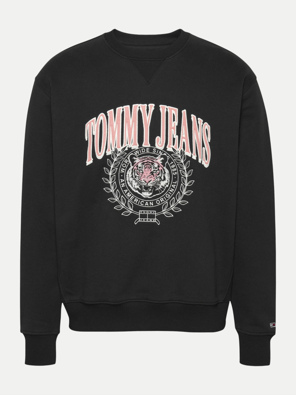 Bluză Tommy Jeans cu Logo Tigru și Inscripție Roz - Negru