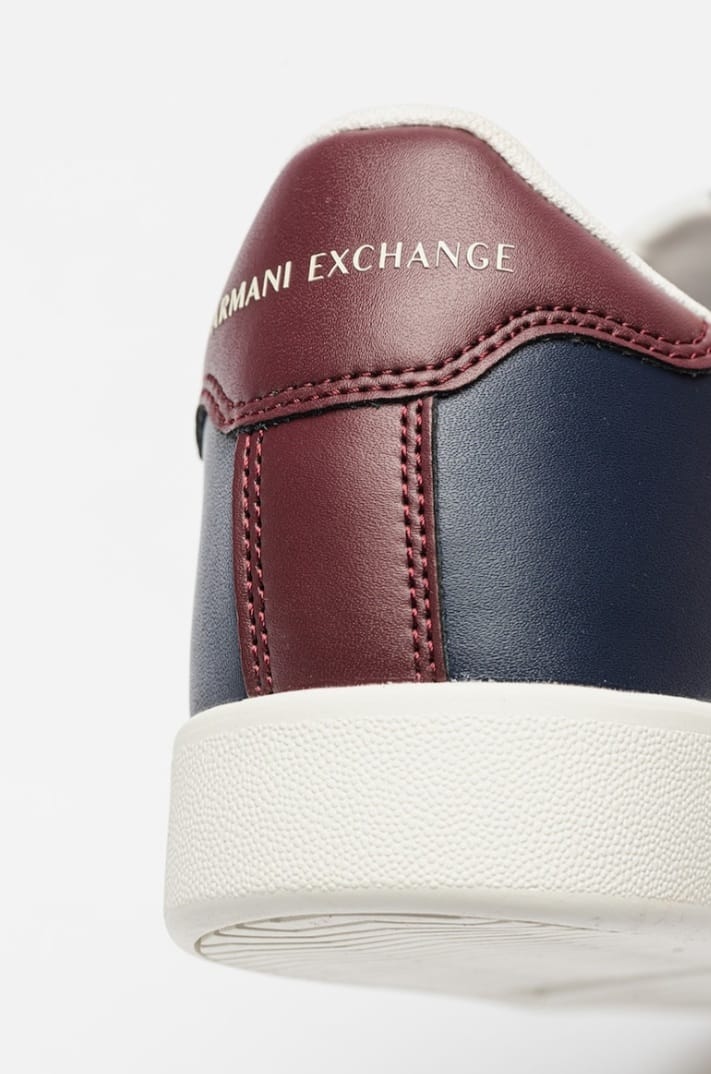 ARMANI EXCHANGE Pantofi sport de piele cu logo - Bleumarin