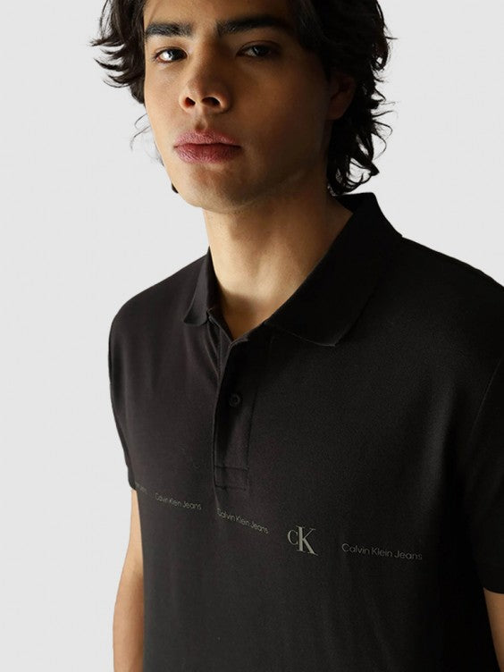 CALVIN KLEIN JEANS Tricou Polo J30J325432 Negru