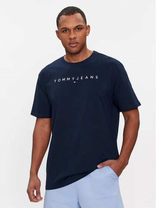 TOMMY JEANS Tricou Linear Logo DM0DM17993 Bleumarin