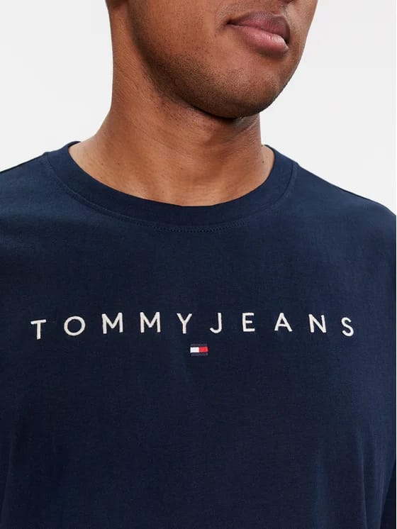 TOMMY JEANS Tricou Linear Logo DM0DM17993 Bleumarin