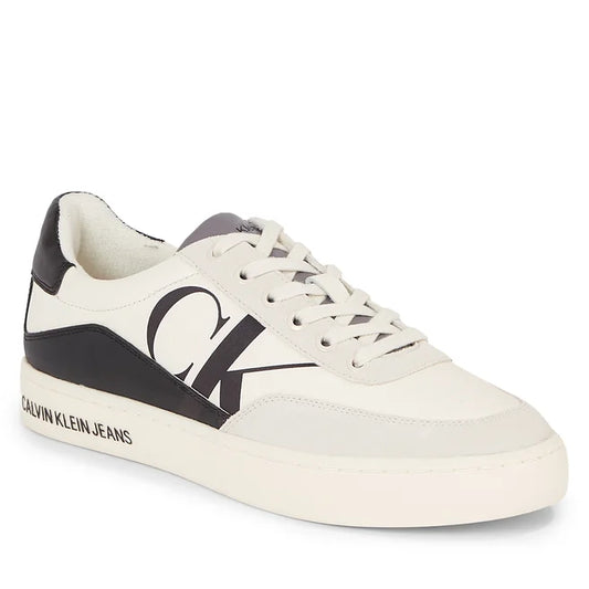 CALVIN KLEIN JEANS Sneakers Classic Cupsole Laceup Mix Lth - Creamy White/Black